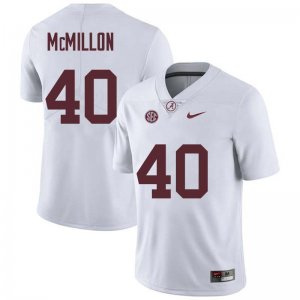 NCAA Men's Alabama Crimson Tide #40 Joshua McMillon Stitched College Nike Authentic White Football Jersey SN17F03FA